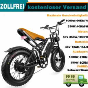 Saibike EBike 20Zoll Mountainbike Elektrofahrrad Klapprad 48V 15AH 1000W Fatbike