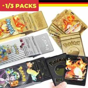 55Pcs für Pokemon Karte Folien karte Silber Gold Schwarz Mint Vmax GX Pikachu DE