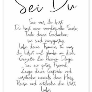 Poster Sei Du - ein Gedicht - Ohkimiko