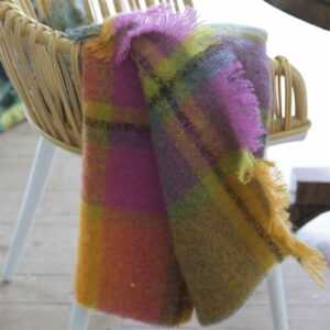 ABERNETHY EMERALD kuschlige Mohair Decke Throw Karo Designers