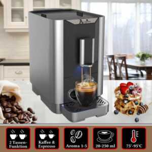 Acopino Kaffeevollautomat Espressomaschine mit One Touch Venezia anthrazit,AS