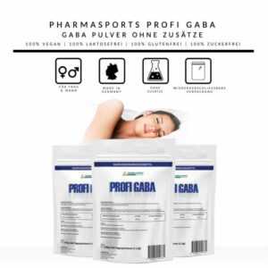 Pharmasports GABA - 500g Pulver  - Aminosäuren Schlaf Regeneration n Kapseln