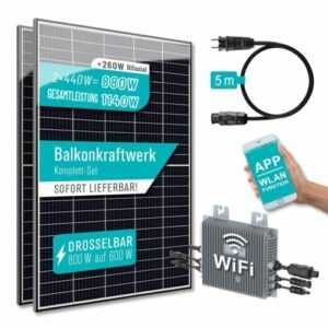 Balkonkraftwerk 880 W / 800W bis zu 1140W Leistung durch Bifaziale Solarmodule