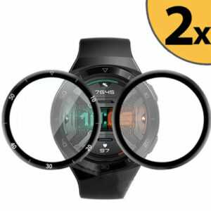 2X 3D Hartglas Glasfolie für Huawei Watch GT2 E Panzerfolie Full Screen Schutz