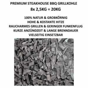 PREMIUM Grillkohle Holzkohle Long Glow BIG Hartholz Kohle BBQ 100% Natur 20kg