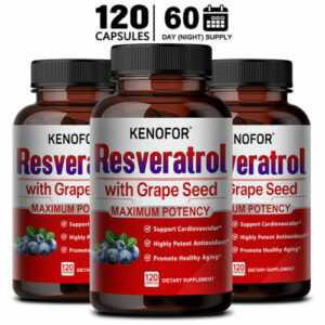 Resveratrol Kapseln - 120 Stück - 1500mg - schwarzer Pfeffer & Traubenkern