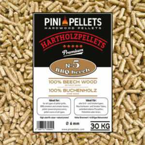 PINI Hartholz Pellets 100% Buche №5 BBQ 30 Kg zum Grillen Räuchern Smoken Heizen