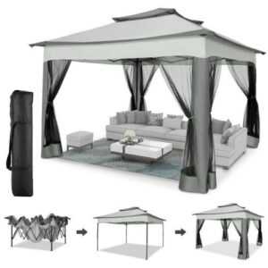 Pavillon 3,3x3,3m/3.6x3.6m Gartenzelt Partyzelt Festzelt Garten Pavillion Zelt