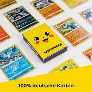 50 Pokemon Karten DEUTSCH Geschenk Set- inkl. seltene V  + tolle Box Weihnachten