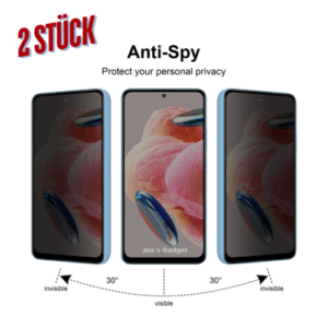 2x Anti Spy Privacy Xiaomi Redmi / Note / Poco / Matt Sichtschutz Panzerfolie