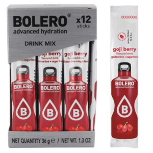 12x BOLERO DRINK GOJI BEEREN SATURATOR PULVER ZUCKERFREI STEVIA