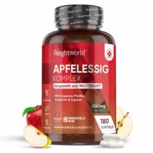 Apfelessig Kapseln - 1860mg Apfelessig Komplex mit Essigmutter & Probiotika m...