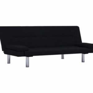 Multifunktionales Schlafsofa Schwarz Polyester Klappbar inkl. Kissen modern