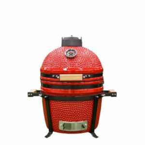 Kamado Keramik Grill Smoker 15" Grillwagen Räucherofen Holzkohlegrill BBQ Rot