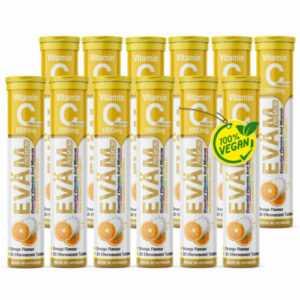 Brausetabletten Vitamin C 1000 EVÄM Vegan Orange 12x 20 Stück Hergestellt in DE