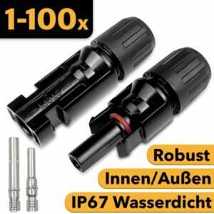 PV Solarstecker für MC4 Stecker Buchse Solarkabel Kupplung 6mm² 4mm² Verteiler