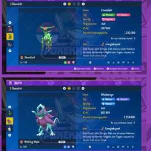 Eisenblatt & Windewoge non Shiny Lvl. 100 6IV* Set Pokemon Karmesin und Purpur