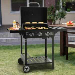 Royal Gourmet 3-Edelstahlbrenner Gasgrill，9kW leistungsstarke Grillwagen