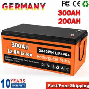 12V 300Ah Lithium Batterie LiFePO4 Akku BMS für Wohnmobil Solarbatterie Boot RV