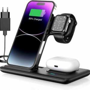 Iniu 3 In 1  Charger, Faltbarer Induktive Ladestation, Kabelloses Ladegerät