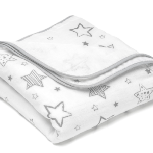 MAKIAN Kuscheldecke Sommer Babydecke Sterne - 120x120 cm, 100%