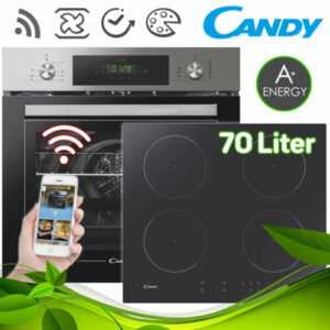 Candy Backofen Kochfeld Induktion SET AUTARK WiFi Grill Edelstahl Display Touch