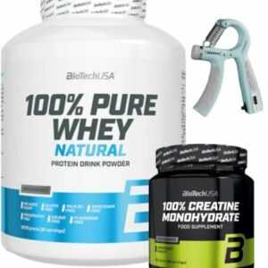 Protein 100% pure Whey 2270g Natural BioTechUSA Mit Creatine UndFREE Handtrainer