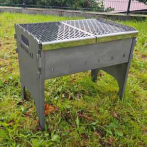 Grill Mangal 32x45cm Stahl 3mm Stecksystem Camping Grill inkl 2 Gitter