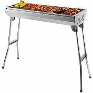 AGM Holzkohlegrill Camping Grill Holzkohle 73x 33x 71 cm, für 5-10 Personen