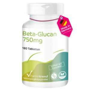 Beta-Glucan 750 mg hochdosiert - 180 Tabletten Großpackung, vegan | Vitamintrend