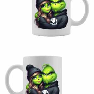 Grinch King und Queen Weihnachten bedruckte Kaffeetasse 330ml HANDMADE Tasse