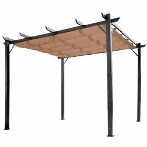 Pergola Pavillon mit einstellbarem Stoffdach 3 x 4m Alu Sonnenschutz Überdachung