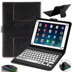 Universal Tablet Hülle 10 - 10.1 Zoll Tasche Mit QWERTZ Bluetooth Tastatur Maus