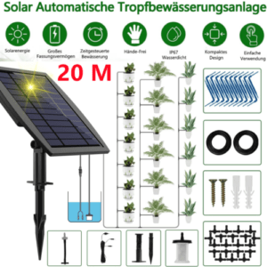 20 M Solar Bewässerungssystem Automatisch Pflanzenbewässerung Doppelpumpe System