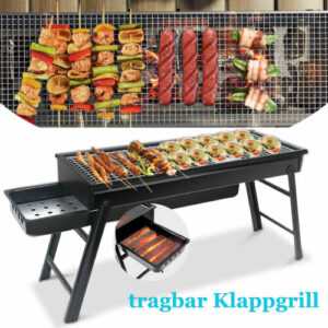 Holzkohlegrill Klappgrill Edelstahl Tischgrill Outdoor Campinggrill Reisegrill