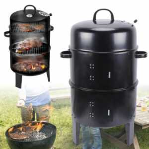 84CM R?ucherofen R?ucherschrank R?uchertonne Grill Ofen Smoker mit Thermometer