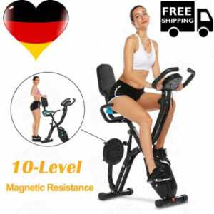 2in1 Heimtrainer Faltbares Fitnessbike Fahrrad Trimmrad Hometrainer mit LCD &APP