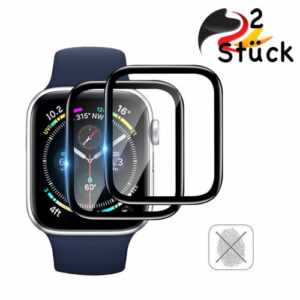 2x Displayschutz Apple Watch Series 1-9 SE Panzerfolie Acryl Glas 40 41 44 45 mm