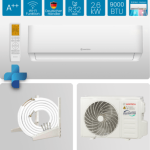 Klimaanlage Split 9000 BTU, 2,6 kW Klimagerät HPRO inkl. Zubehör Komplettpaket