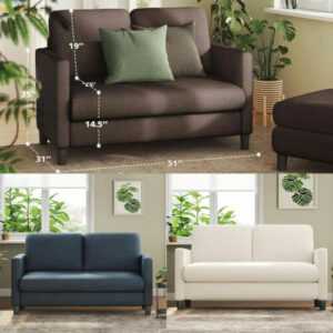 51" Teddy Velvet Sofa Mini 2 Seater Sofa Doppelsofa Schlafzimmer Wohnzimmer Sofa