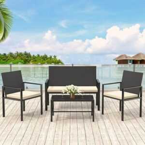 Balkon Polyrattan Gartenmöbel Sitzgruppe Gartenset Lounge Garnitur Set