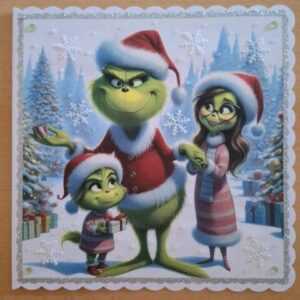 3D Weihnachtskarte xxl *Familie Grinch* Weihnachten Grusskarte UNIKAT