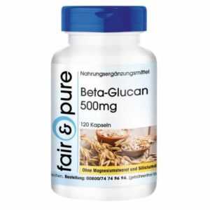 Beta-Glucan 500 mg, 70 % Polysaccharide  - 120 Kapseln - fair & pure