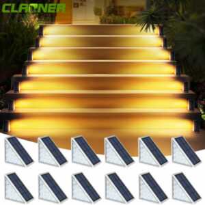 Solar Treppe Lampe 13 LED Treppenlicht Treppenbeleuchtung Treppenleuchte Stufen