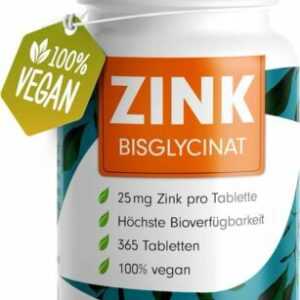 Zink 25mg - 365 Tabletten (vegan) - laborgeprüft und hochdosiert