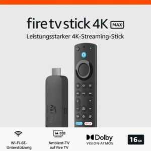 Amazon Fire TV Stick 4K MAX Ultra HD Wi-Fi 6E, HDR10+ NEU&OVP ✅