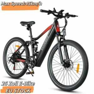 750W Elektrofahrrad 48V E-bike Pedelec Fatbike 26 Zoll MTB 45KM/H Berg E Bike