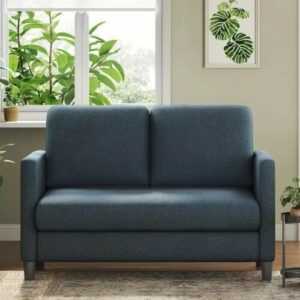 128CM Teddy Velvet Sofa 2-Sitzer Modern Couch Loveseat Wohnung Wohnzimmer Blau