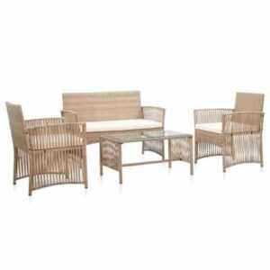 Garten Lounge Set Gartenmöbel Sofa Garnitur Sitzgruppe 4-tlg. Poly Rattan vidaXL