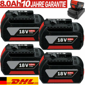 4X Original Akku für Bosch 18V 8AH Professional GBA GSR GSB BAT618 BAT609 BAT620